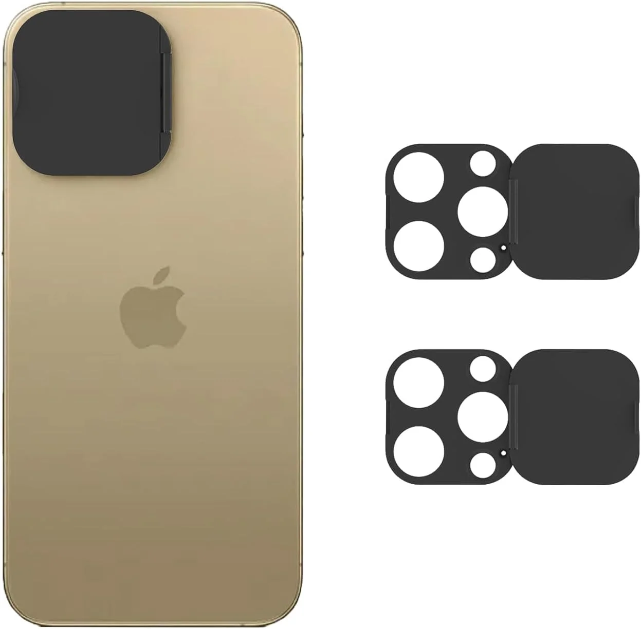 محافظ لنز دوربین گوشی سازگار با آیفون 16 پرو/ 16 پرو مکس، محافظ لنز دوربین برای حفظ حریم خصوصی و امنیت، چسبندگی قوی، مشکی - 2 عددی محافظ لنز دوربین گوشی سازگار با آیفون 16 پرو/ 16 پرو مکس، محافظ لنز دوربین برای حفظ حریم خصوصی و امنیت، چسبندگی قوی، مشکی - 2 عددی