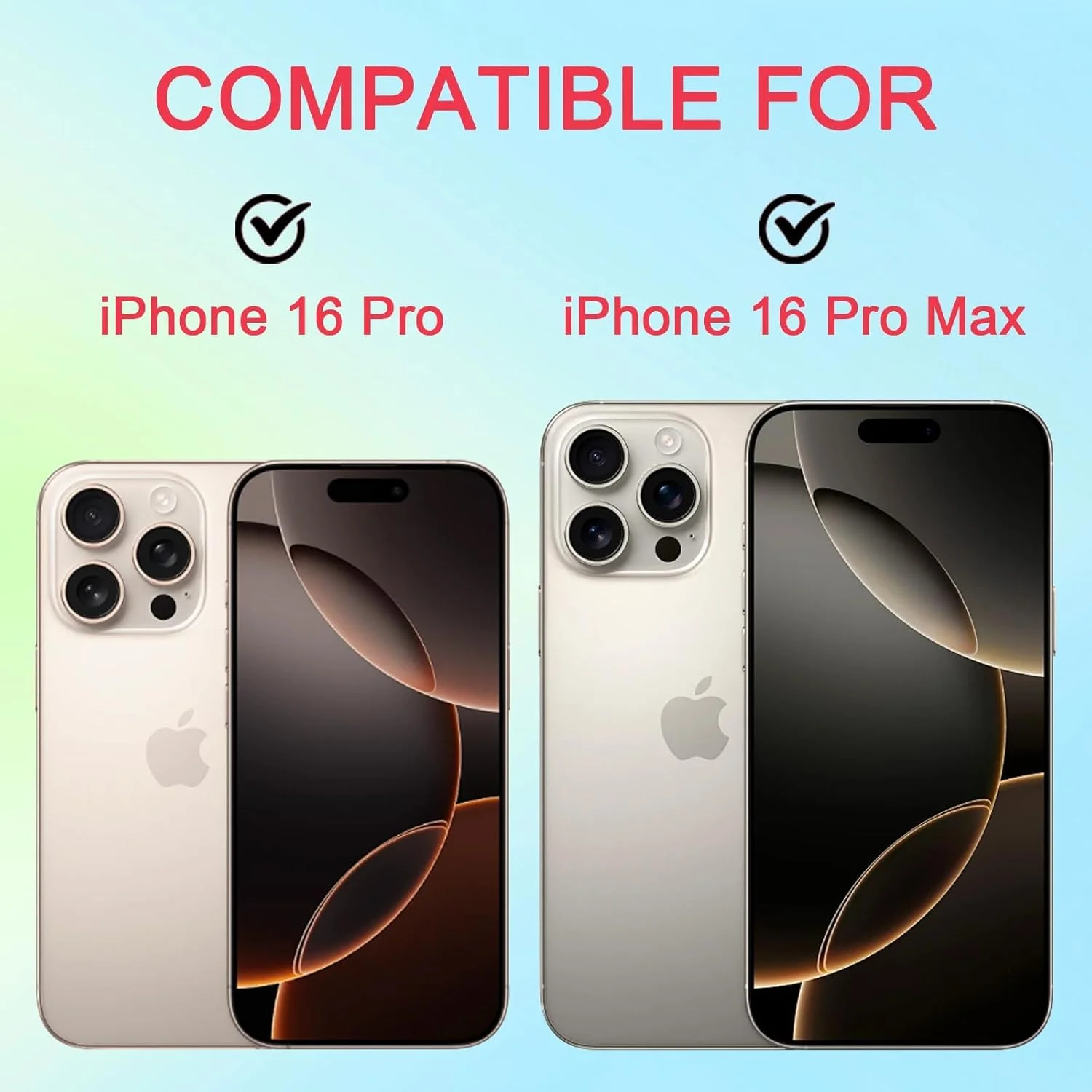 محافظ لنز دوربین گوشی سازگار با آیفون 16 پرو/ 16 پرو مکس، محافظ لنز دوربین برای حفظ حریم خصوصی و امنیت، چسبندگی قوی، مشکی - 2 عددی