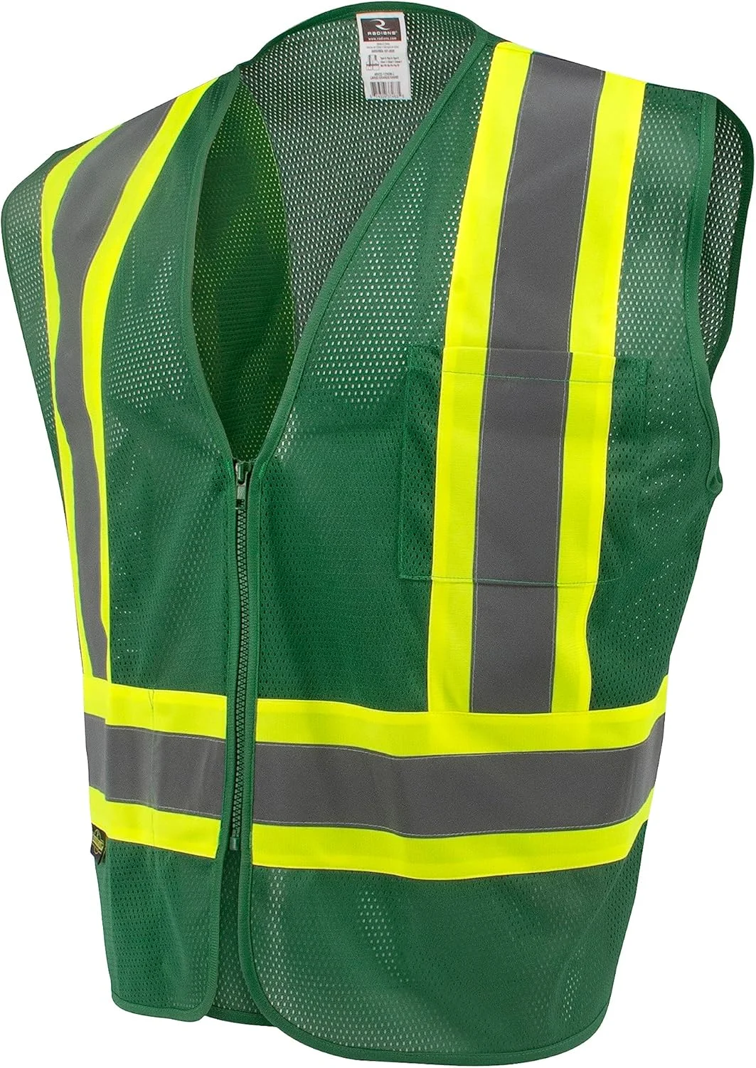 جلیقه ایمنی اقتصادی Radians SV22-1 نوع O کلاس 1، سایز 2X-Large، توری سبز شکارچی با نوار متضاد - 1 عدد