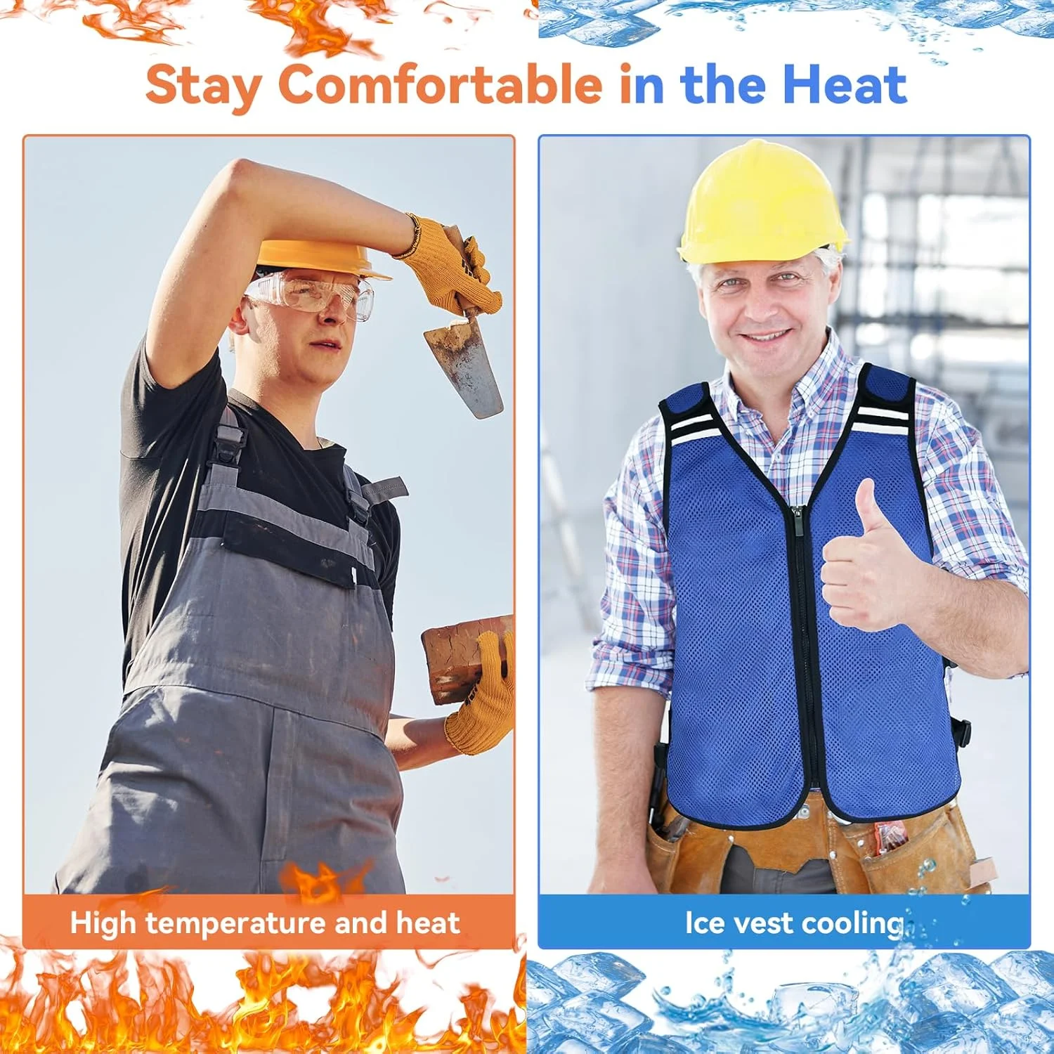 جلیقه خنک کننده مردانه و زنانه برای هوای گرم، جلیقه ایمنی خنک کننده / جلیقه سبک وزن مخصوص دویدن / جلیقه بازتابنده