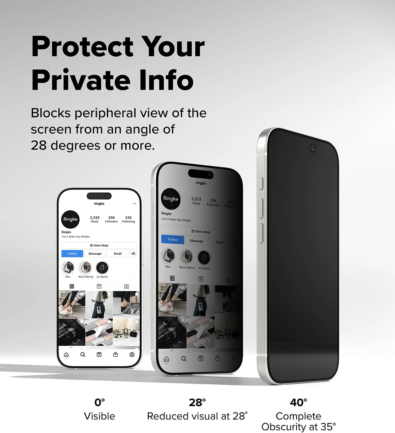 محافظ صفحه نمایش حریم خصوصی Ringke Easy Slide برای آیفون ایر به همراه ابزار نصب [دو عددی] [ضد جاسوسی] کیفیت HD مقاوم در برابر خراش شیشه حرارت دیده 9H