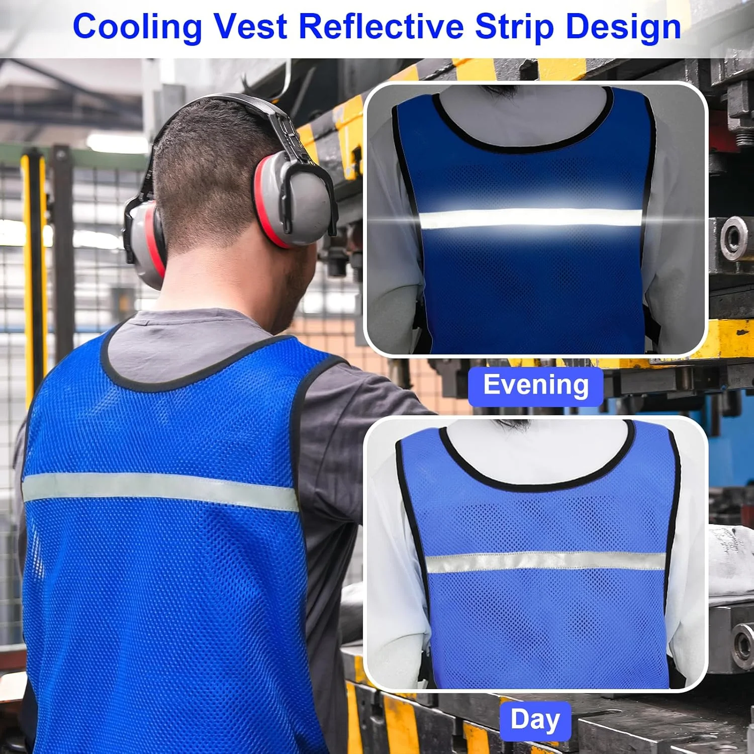 جلیقه خنک کننده مردانه و زنانه برای هوای گرم، جلیقه ایمنی خنک کننده / جلیقه سبک وزن مخصوص دویدن / جلیقه بازتابنده