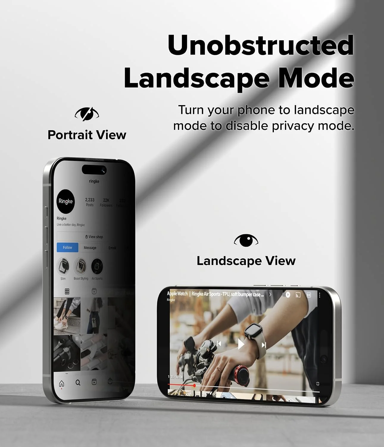 محافظ صفحه نمایش حریم خصوصی Ringke Easy Slide برای آیفون ایر به همراه ابزار نصب [دو عددی] [ضد جاسوسی] کیفیت HD مقاوم در برابر خراش شیشه حرارت دیده 9H