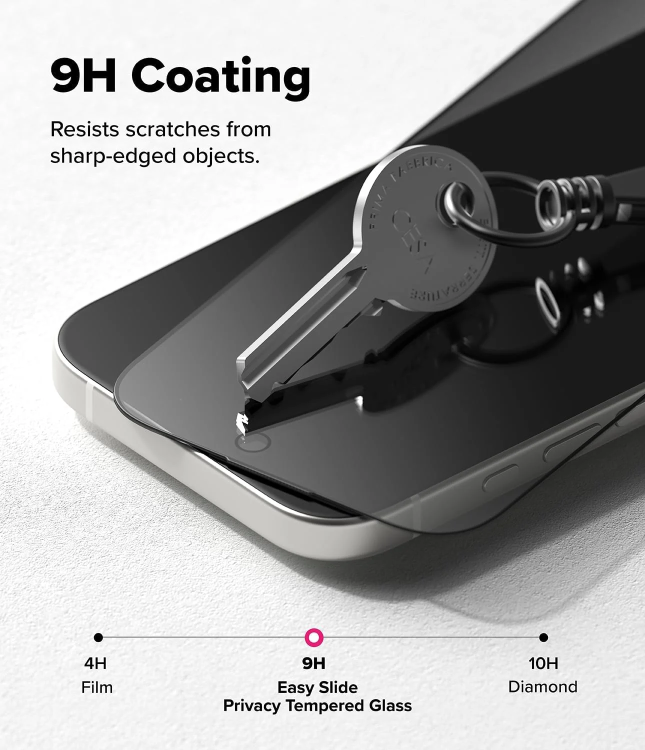 محافظ صفحه نمایش حریم خصوصی Ringke Easy Slide برای آیفون ایر به همراه ابزار نصب [دو عددی] [ضد جاسوسی] کیفیت HD مقاوم در برابر خراش شیشه حرارت دیده 9H