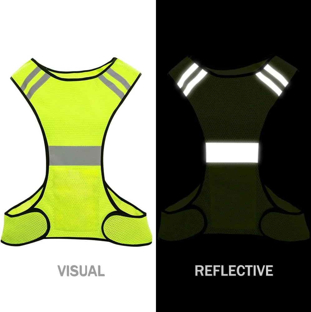 جلیقه بازتابنده دید بالا Biqing، جلیقه ایمنی Hi Viz برای دویدن، پیاده روی، دوچرخه سواری و آهسته دویدن.