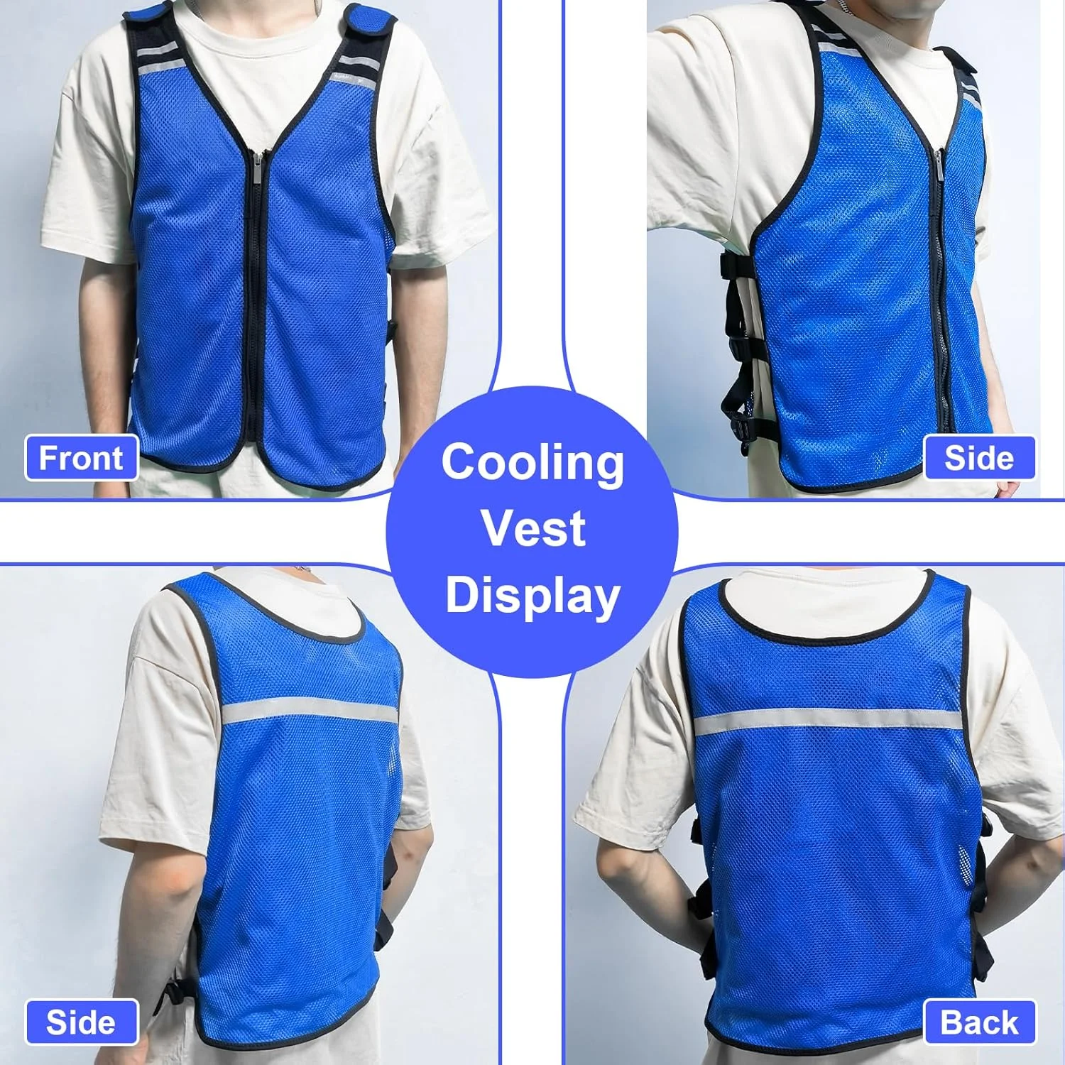 جلیقه خنک کننده مردانه و زنانه برای هوای گرم، جلیقه ایمنی خنک کننده / جلیقه سبک وزن مخصوص دویدن / جلیقه بازتابنده