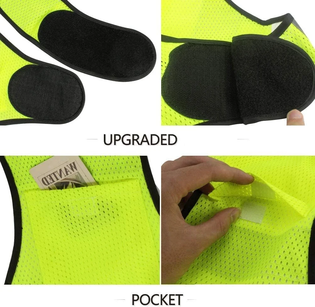 جلیقه بازتابنده دید بالا Biqing، جلیقه ایمنی Hi Viz برای دویدن، پیاده روی، دوچرخه سواری و آهسته دویدن.