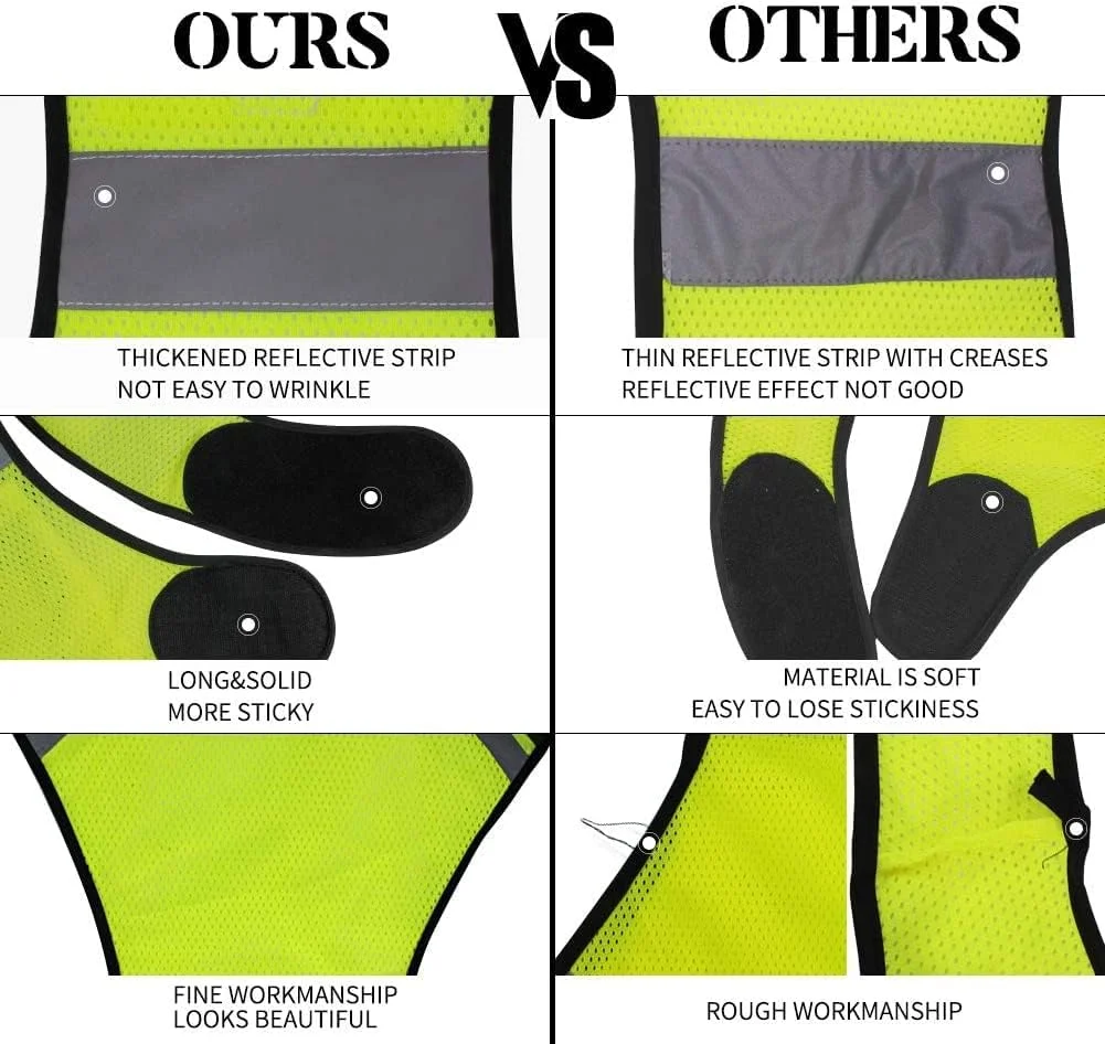 جلیقه بازتابنده دید بالا Biqing، جلیقه ایمنی Hi Viz برای دویدن، پیاده روی، دوچرخه سواری و آهسته دویدن.