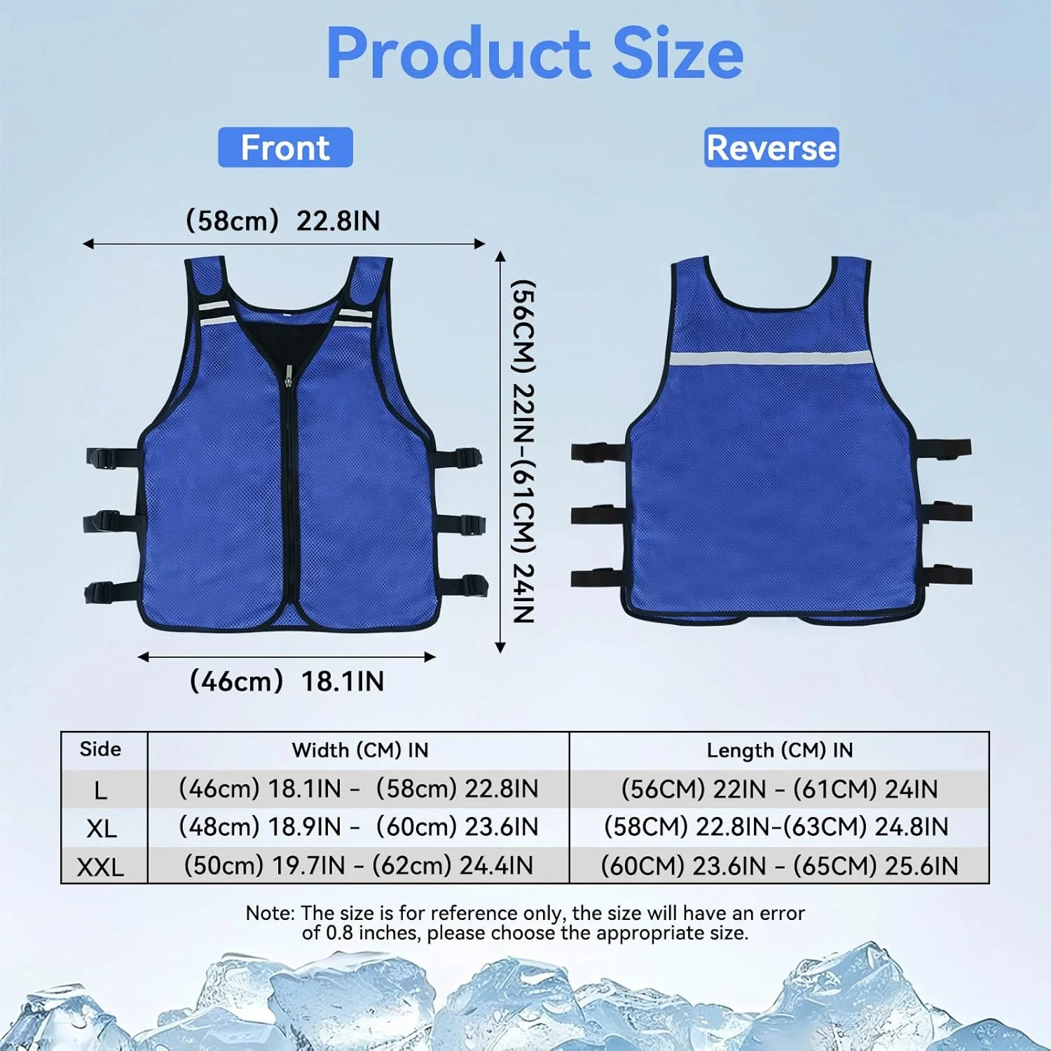 جلیقه خنک کننده مردانه و زنانه برای هوای گرم، جلیقه ایمنی خنک کننده / جلیقه سبک وزن مخصوص دویدن / جلیقه بازتابنده