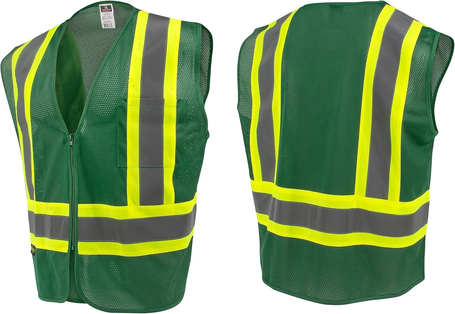 جلیقه ایمنی اقتصادی Radians SV22-1 نوع O کلاس 1، سایز 2X-Large، توری سبز شکارچی با نوار متضاد - 1 عدد جلیقه ایمنی اقتصادی Radians SV22-1 نوع O کلاس 1، سایز 2X-Large، توری سبز شکارچی با نوار متضاد - 1 عدد