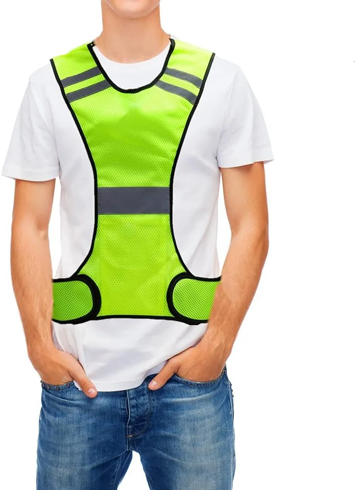 جلیقه بازتابنده دید بالا Biqing، جلیقه ایمنی Hi Viz برای دویدن، پیاده روی، دوچرخه سواری و آهسته دویدن.