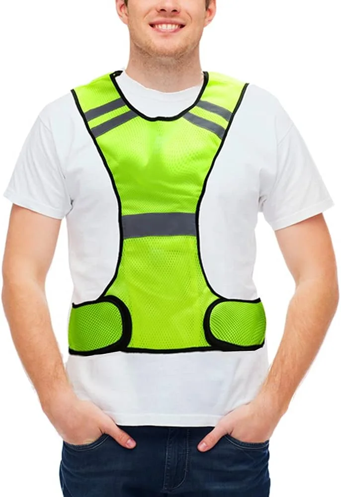 جلیقه بازتابنده دید بالا Biqing، جلیقه ایمنی Hi Viz برای دویدن، پیاده روی، دوچرخه سواری و آهسته دویدن.