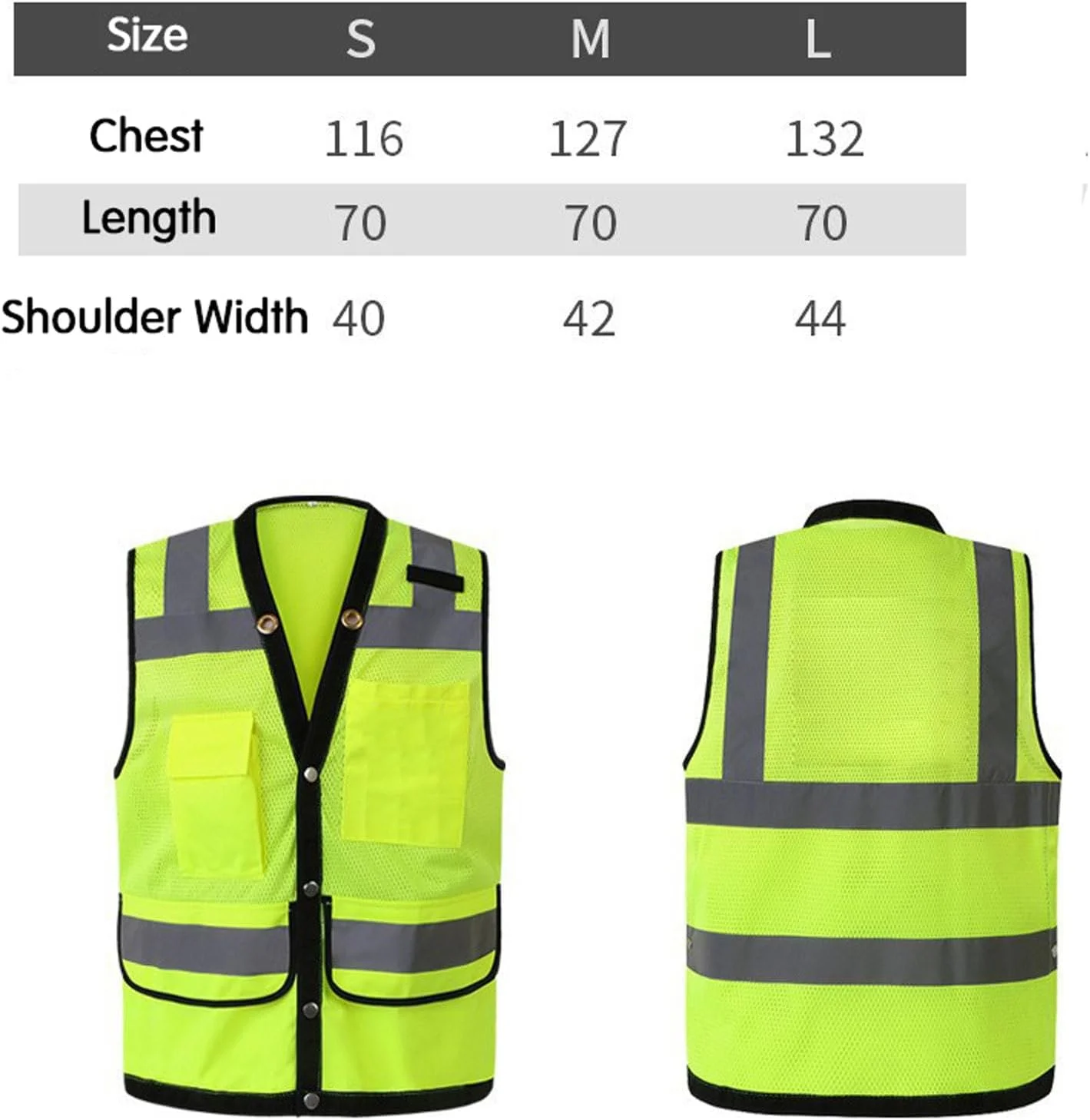 ست 3 عددی جلیقه ایمنی فلورسنت، جلیقه ایمنی بازتابنده با دید بالا، دارای جیب های متعدد، با مواد بازتابنده، مناسب برای کار ترافیکی، ساخت و ساز، دویدن