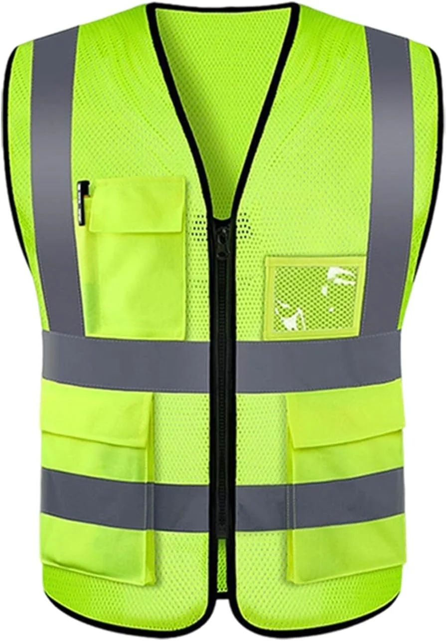 جلیقه های دید بالا، جلیقه ایمنی بازتابنده با قابلیت دید بالا، ژاکت کار سفارشی با جیب، پیراهن شبرنگ شبانه فلورسنت تنفسی، برای زنان، مردان، کودکان، ساخت و ساز، دوچرخه سواری، موتور سیکلت