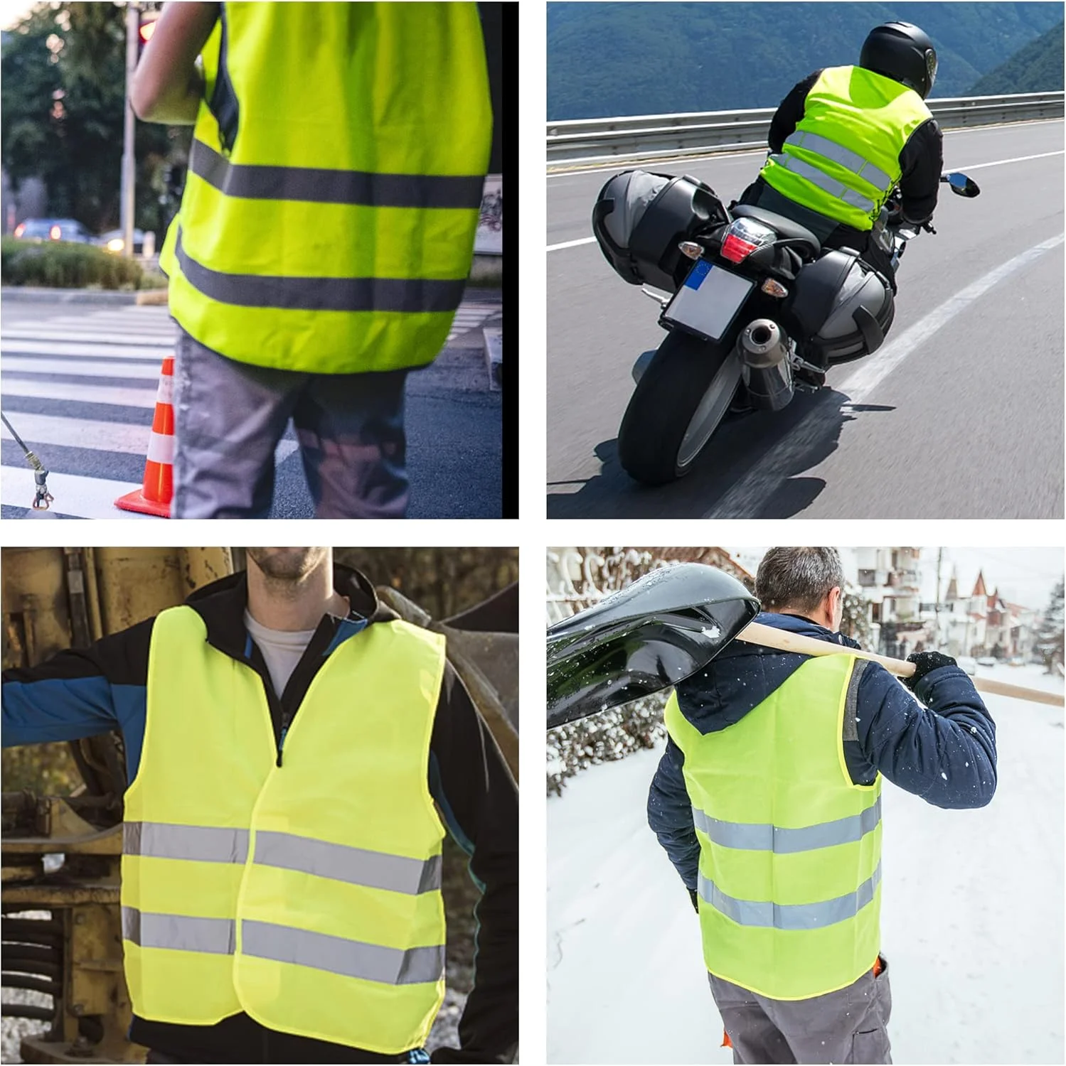 جلیقه ایمنی بازتابنده زرد Caparazon مناسب برای کار در ترافیک، مطابق با استاندارد ANSI/ISEA Class 2