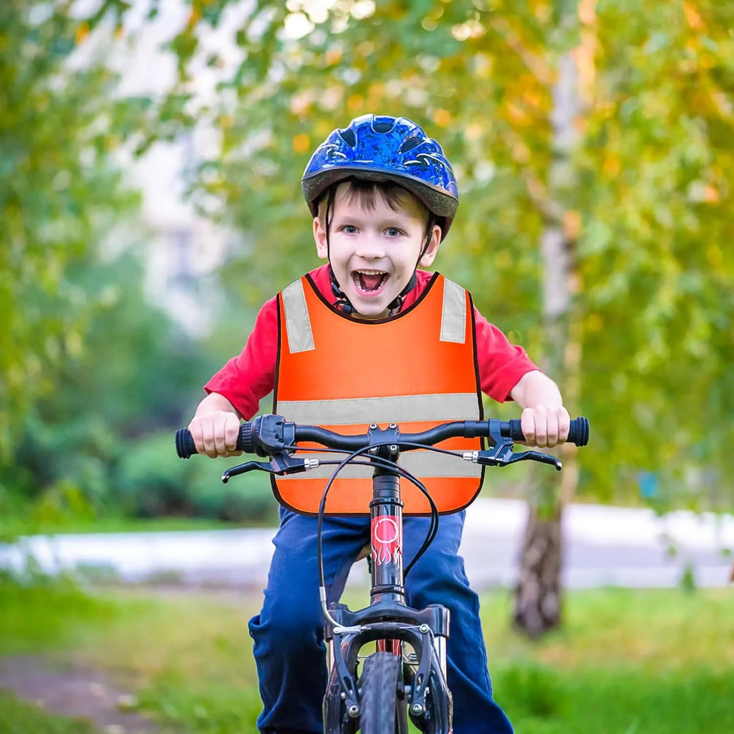 جلیقه های دید بالا برای کودکان، جلیقه دید بالا عمده برای کودکان، جلیقه های ایمنی بازتابنده دید بالا، ژاکت ایمنی ترافیکی نارنجی برای دانش آموزان کودک در حال دویدن، دوچرخه سواری، اسکی