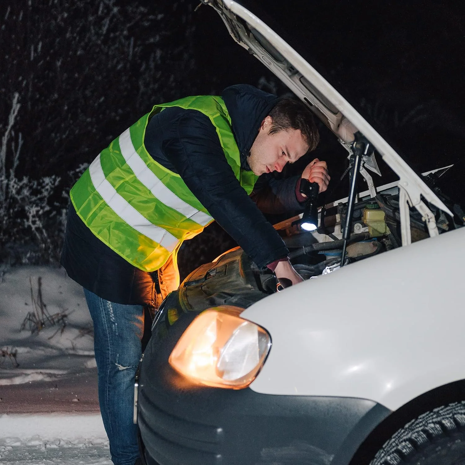 جلیقه ایمنی بازتابنده زرد Caparazon مناسب برای کار در ترافیک، مطابق با استاندارد ANSI/ISEA Class 2