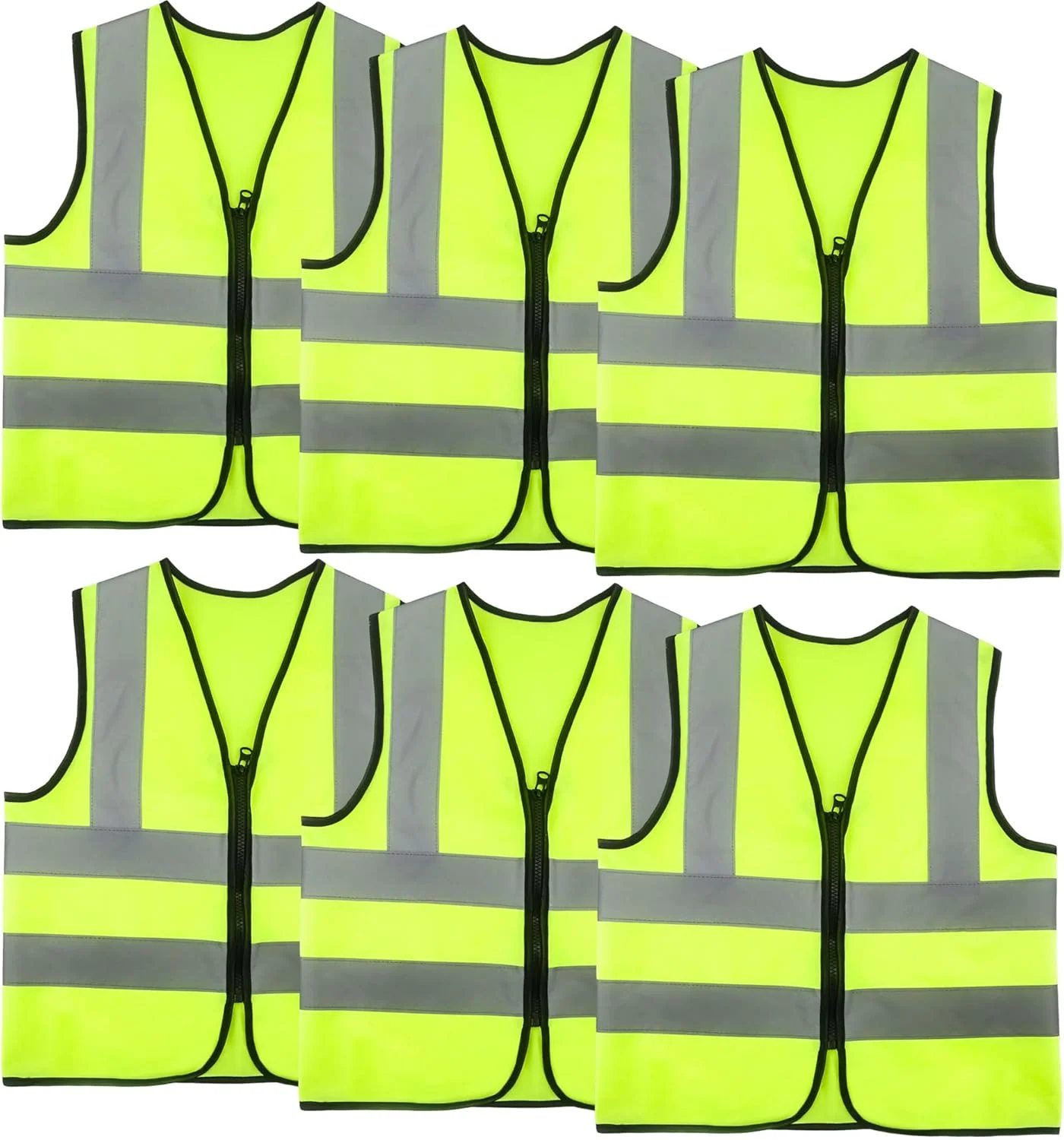 بسته 6 عددی جلیقه های شبرنگ کودکانه، جلیقه بازتابنده دید بالا برای کودکان، جلیقه ایمنی دید بالا برای کودکان با نوارهای بازتابنده برای فعالیت های ترافیکی در فضای باز دختران و پسران