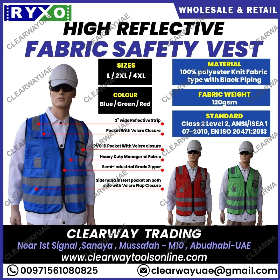 hi-viz reflective fabric safety vest, Unisex, fabric safety vest