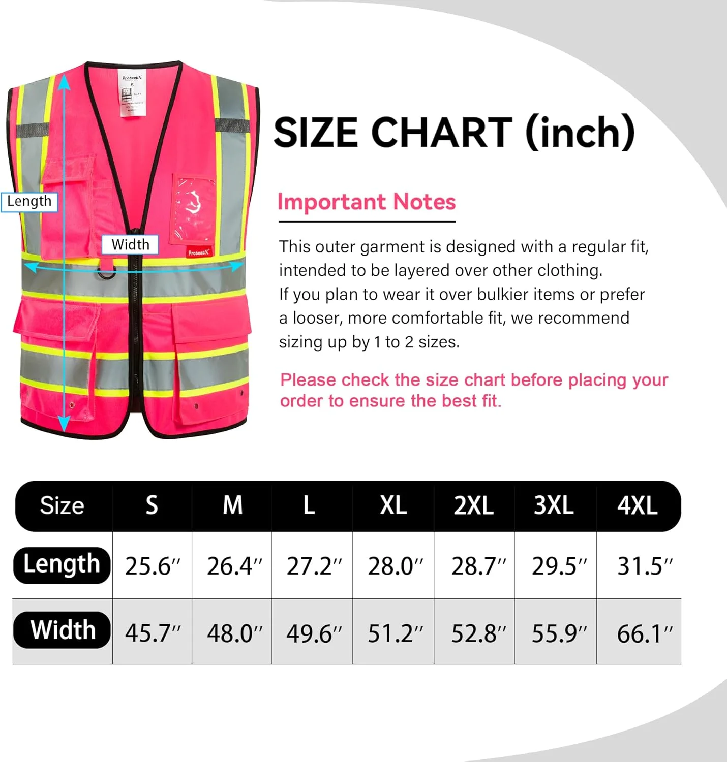 جلیقه ایمنی 9 جیب ProtectX برای مردان و زنان، جلیقه بازتابنده دید بالا برای کار ساختمانی کلاس 2