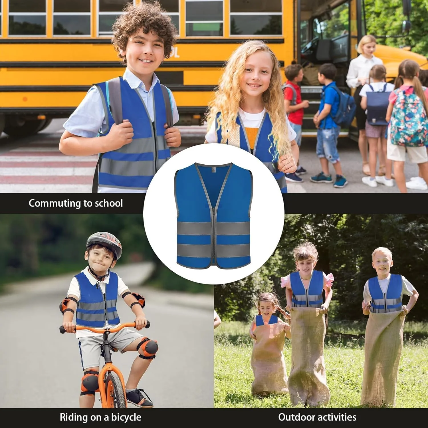 جلیقه های بازتابنده کودکانه Uno Mejor، جلیقه ایمنی بازتابنده کودکانه برای پسران و دختران، جلیقه دید بالا برای کودکان