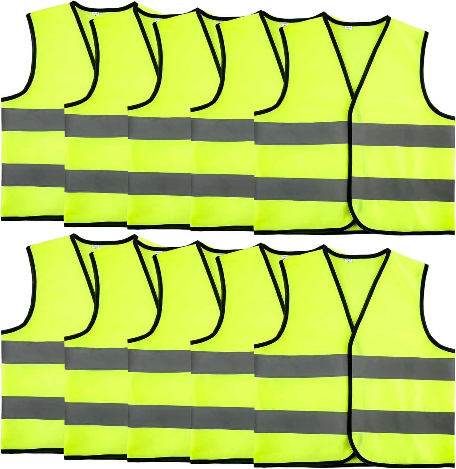 10 عدد جلیقه شبرنگ بچه گانه، جلیقه بازتابنده دید بالا برای کودکان، جلیقه ایمنی شبرنگ کودکان با نوارهای بازتابنده برای فعالیت های خارج از منزل