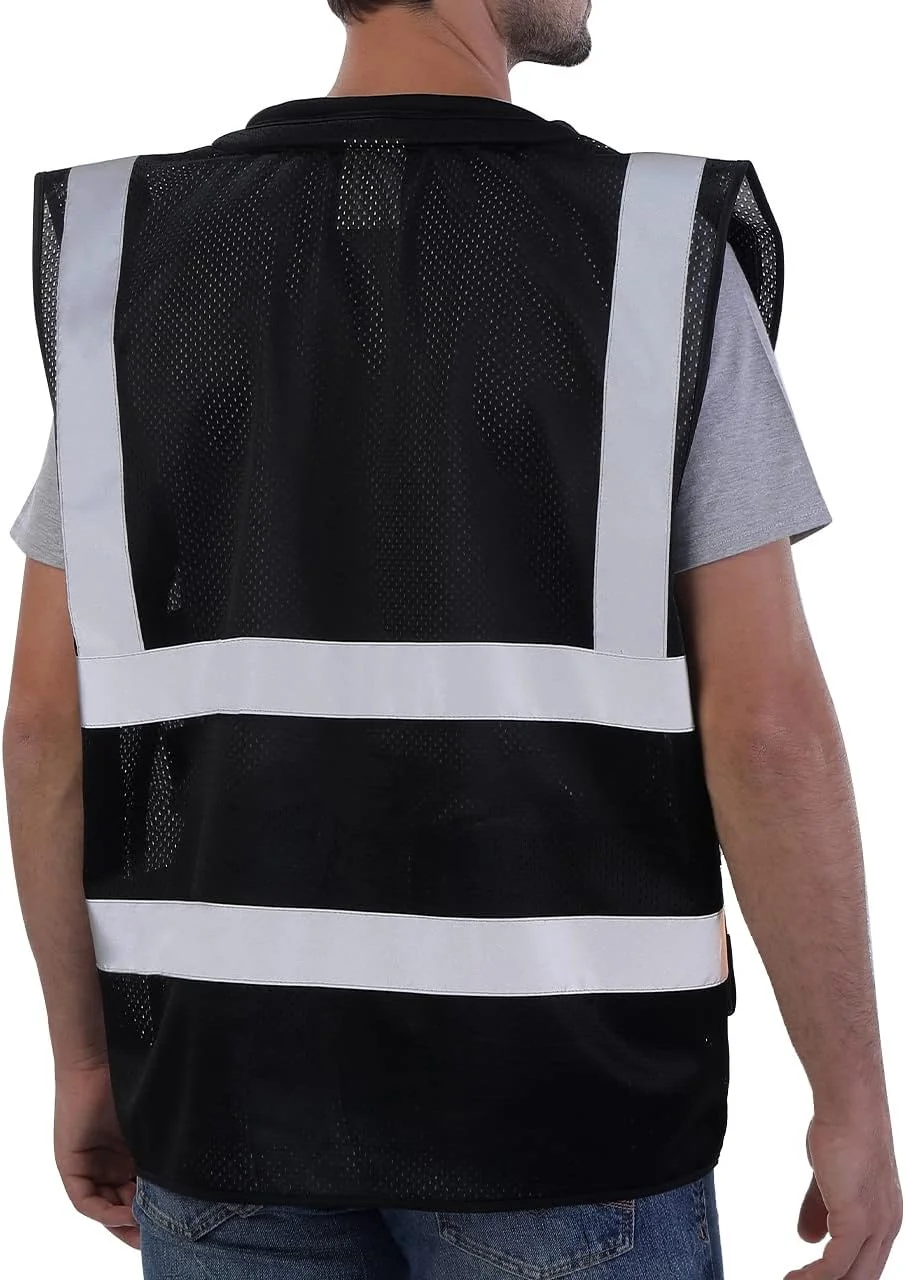 جلیقه ایمنی بازتابنده نئوپلتا، توری زرد، جلیقه دید بالا با جیب و زیپ، جلیقه ساختمانی ANSI کلاس 2 جلیقه ایمنی بازتابنده نئوپلتا، توری زرد، جلیقه دید بالا با جیب و زیپ، جلیقه ساختمانی ANSI کلاس 2