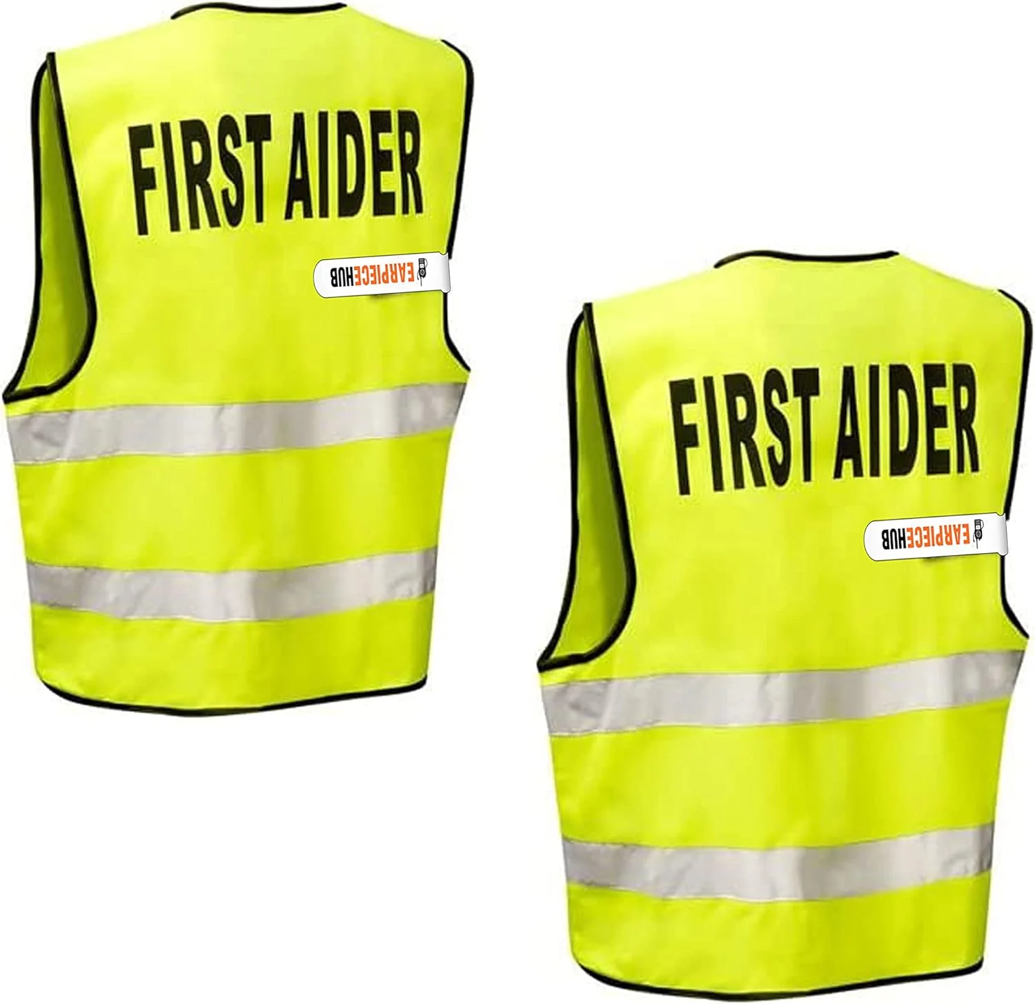 2 X FIRST AIDER Hi-Vis High-Viz Visibility Safety Vest Waistcoat