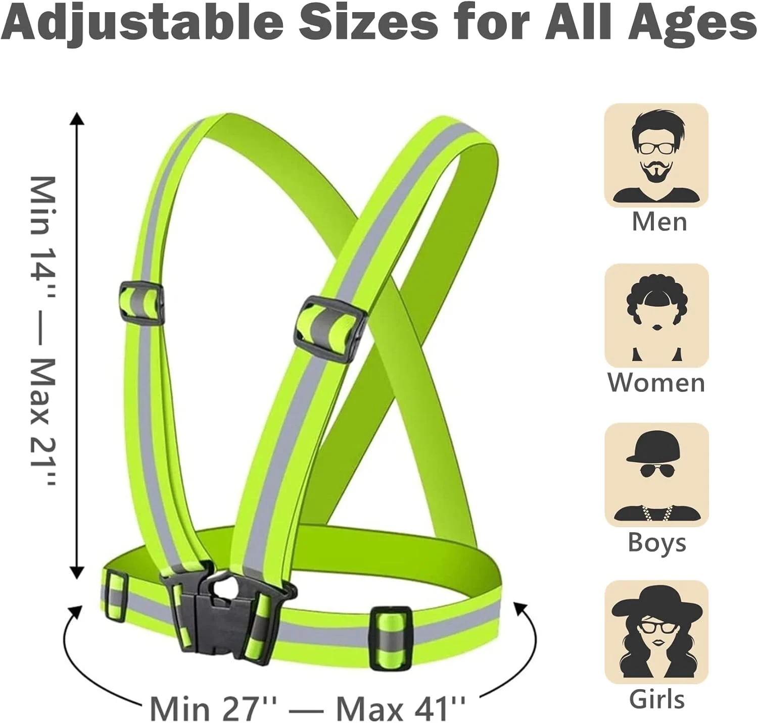 ست دو عددی جلیقه شبرنگ دوی RUISHYY، تجهیزات شبرنگ دید بالا برای دویدن، دوچرخه سواری در شب، پیاده روی، جلیقه ایمنی شبرنگ با قابلیت دید بالا، بند برای مردان، زنان و کودکان