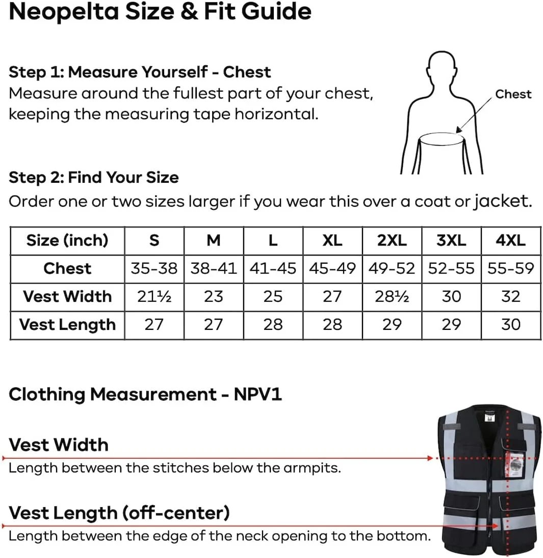 جلیقه ایمنی بازتابنده نئوپلتا، توری زرد، جلیقه دید بالا با جیب و زیپ، جلیقه ساختمانی ANSI کلاس 2 جلیقه ایمنی بازتابنده نئوپلتا، توری زرد، جلیقه دید بالا با جیب و زیپ، جلیقه ساختمانی ANSI کلاس 2