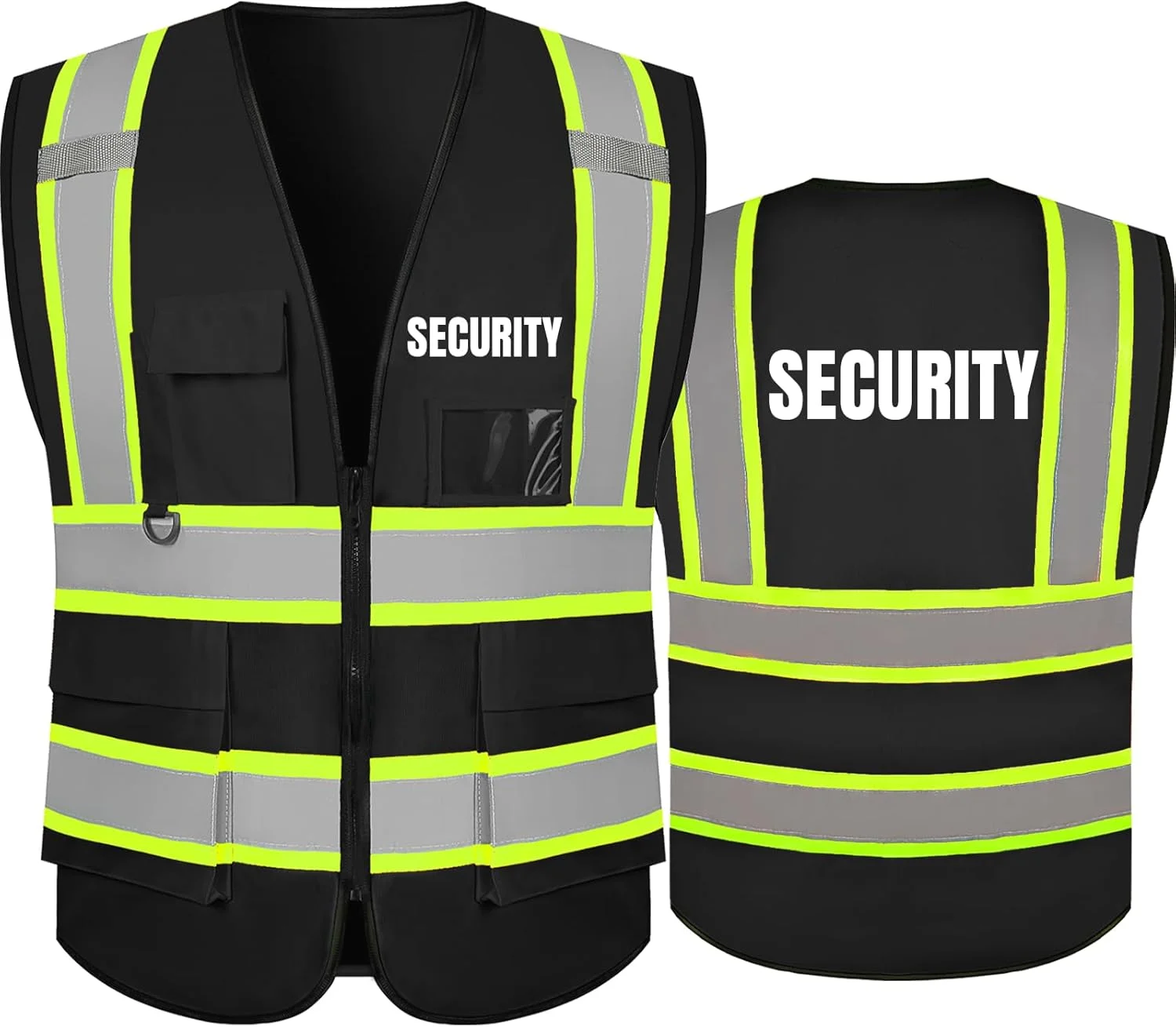 جلیقه ایمنی سفارشی BeautyWill با قابلیت دید بالا، جلیقه بازتابنده کلاس 2، مناسب برای کارگران ساختمانی و حراست