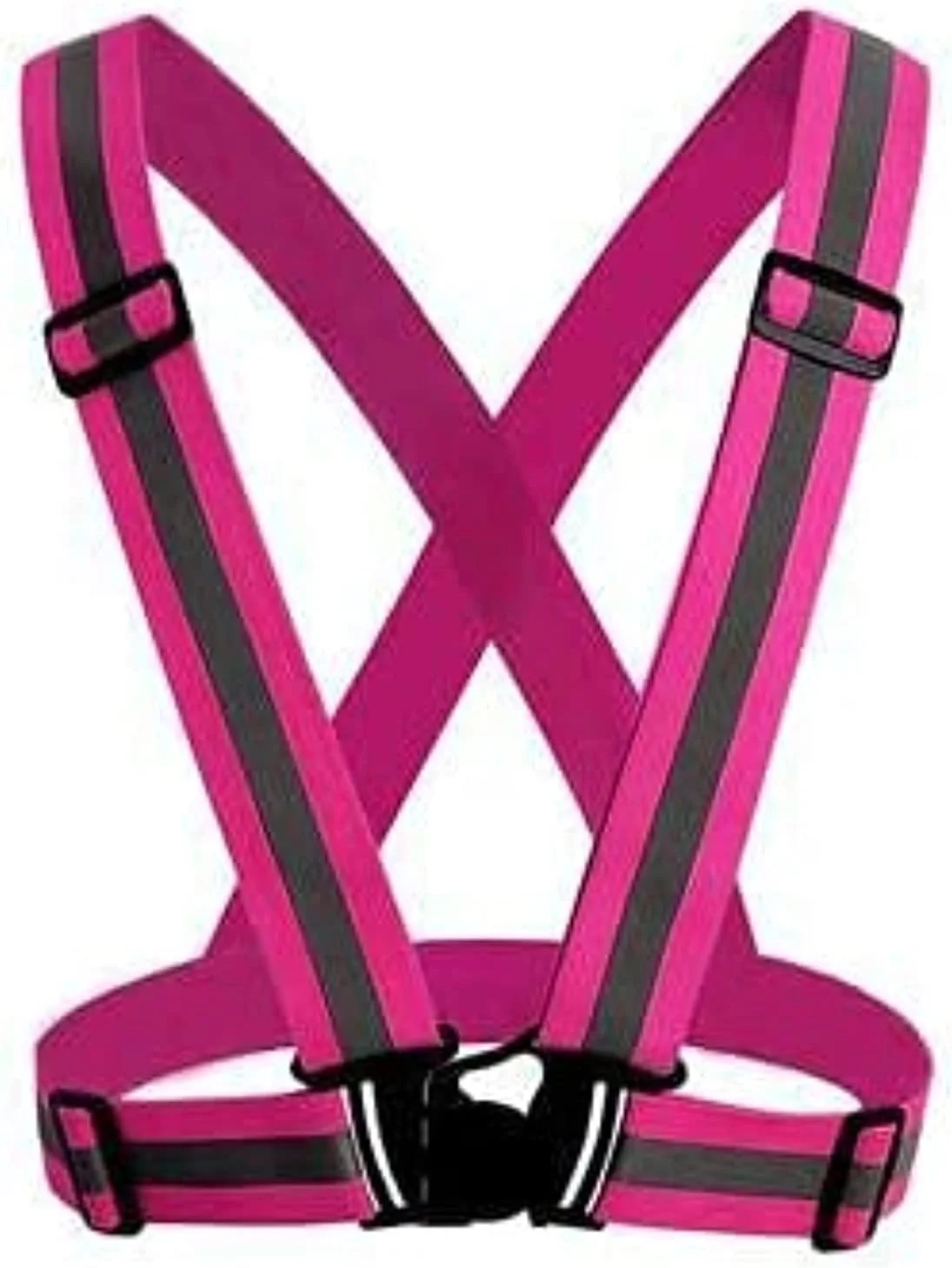 آقسون بسته 2 عددی جلیقه شبرنگ قابل تنظیم برای ایمنی با رنگ صورتی دید بالا