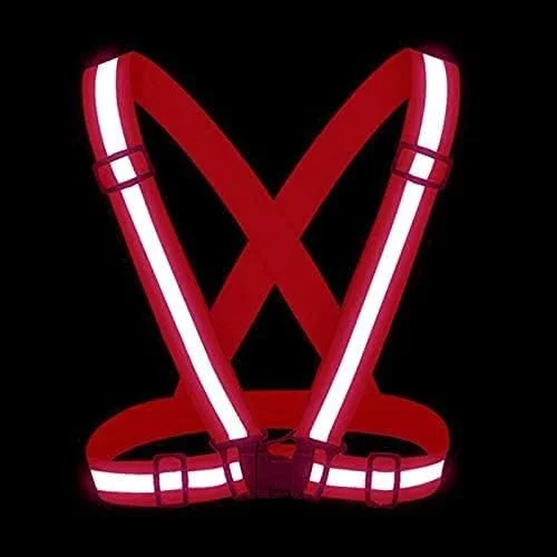 آقسون بسته 2 عددی جلیقه شبرنگ قابل تنظیم برای ایمنی با رنگ صورتی دید بالا