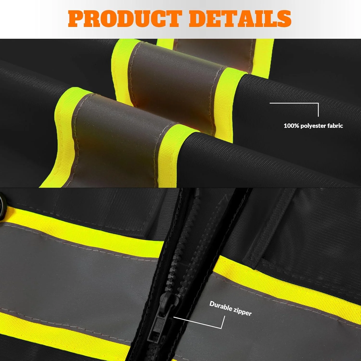 جلیقه ایمنی سفارشی BeautyWill با قابلیت دید بالا، جلیقه بازتابنده کلاس 2، مناسب برای کارگران ساختمانی و حراست