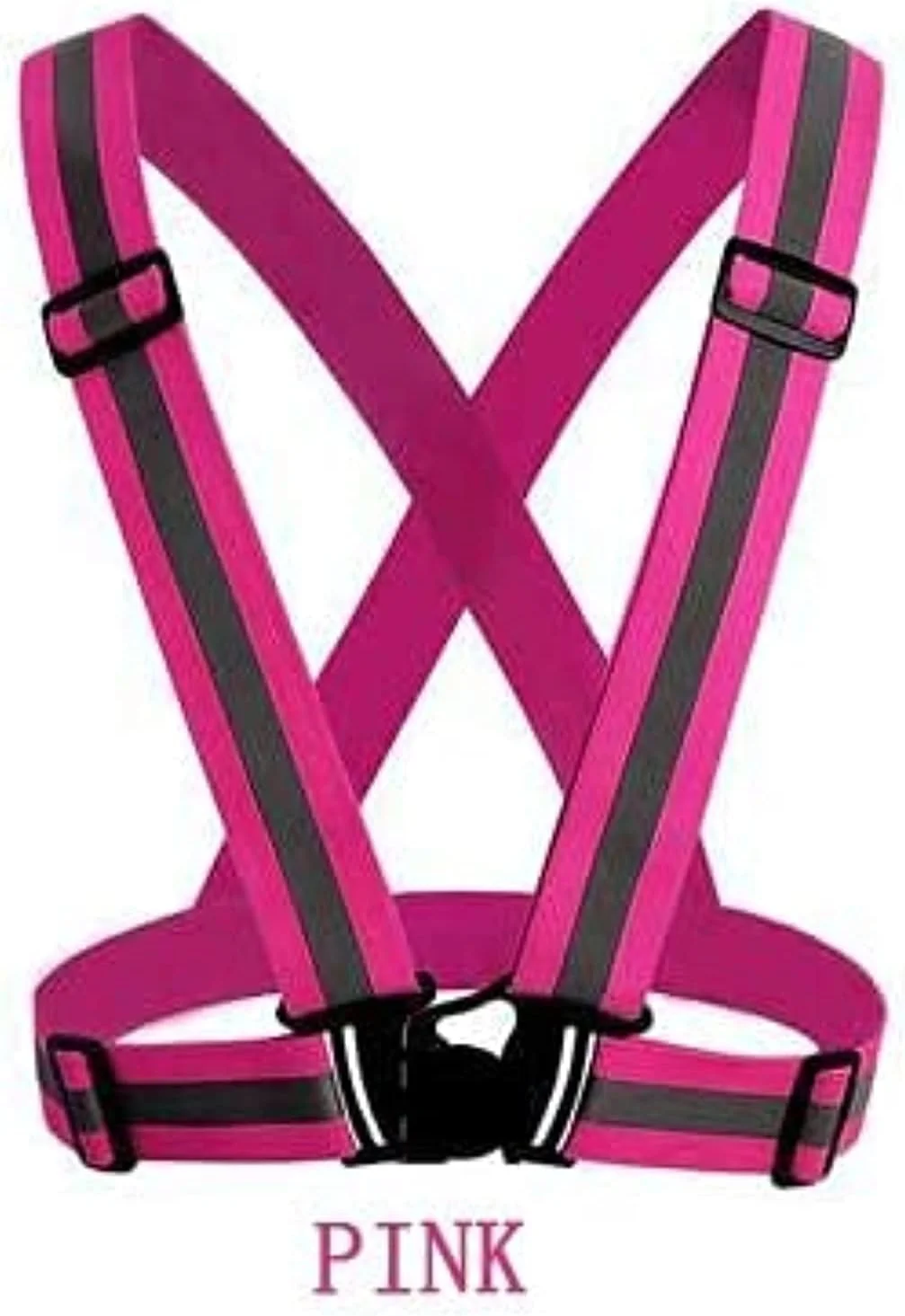 آقسون بسته 2 عددی جلیقه شبرنگ قابل تنظیم برای ایمنی با رنگ صورتی دید بالا