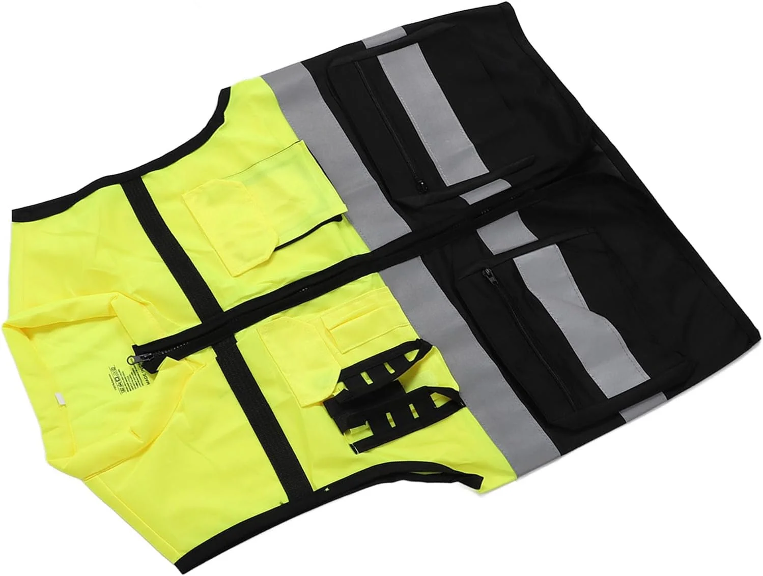 جلیقه ایمنی بازتابنده با دید بالا برای ترافیک، کارگران ساختمانی، دویدن و دوچرخه سواری، قابل تنظیم و جنس پارچه تار و پودی، شستشوی آسان (XL)