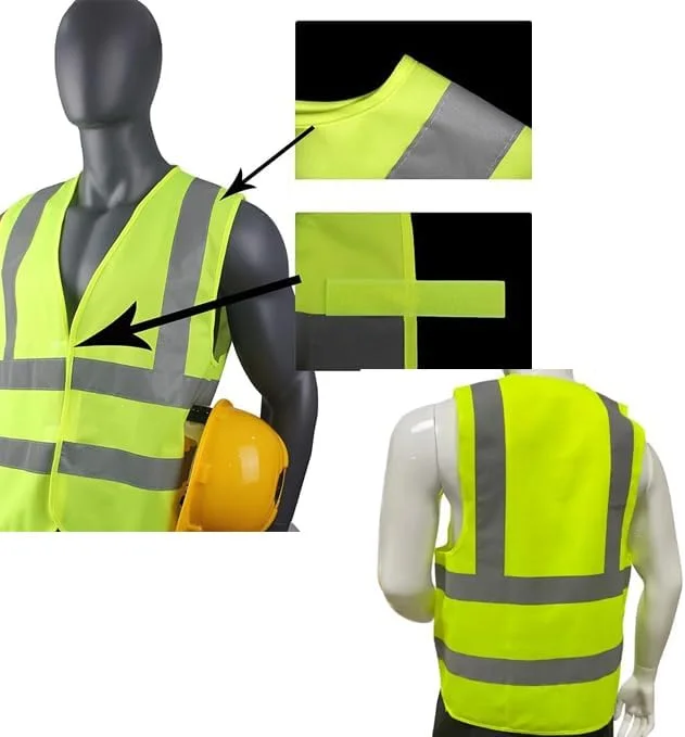 جلیقه ایمنی اکو کر، جلیقه های بازتابنده با دید بالا، مردانه زنانه، ژاکت هشدار روز شب با محافظت 360 درجه (بسته 10 عددی)