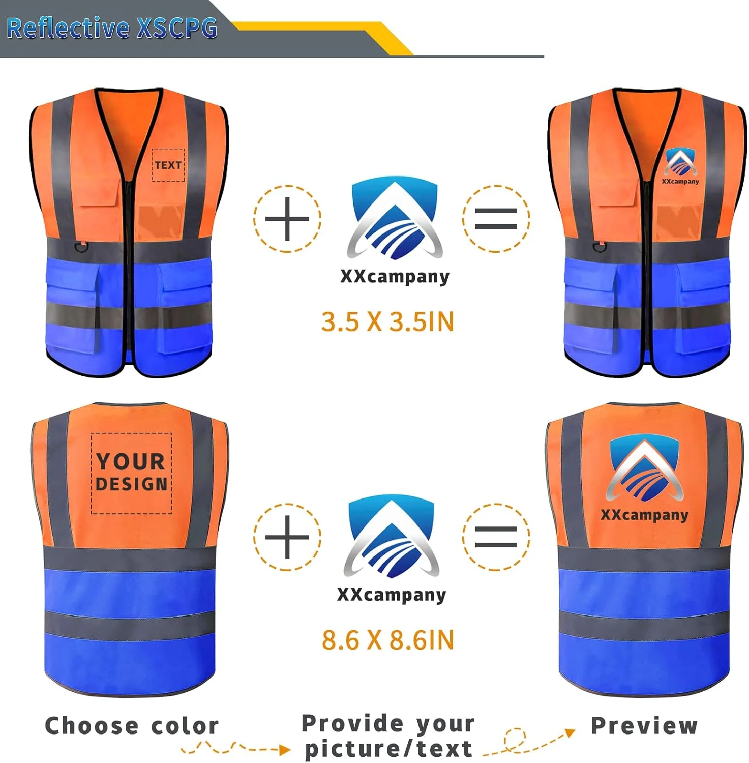 جلیقه ایمنی بازتابنده، قابلیت چاپ لوگو با 5 جیب، دید بالا، استاندارد ANSI کلاس 2، لباس کار محافظ فضای باز