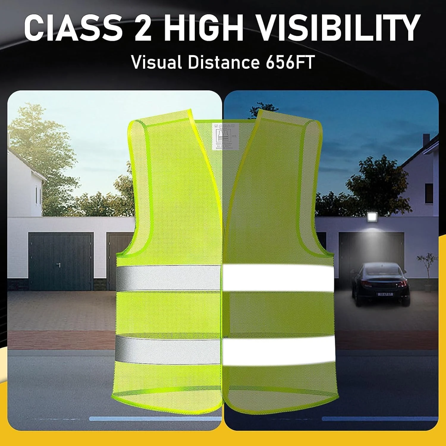 بسته 30 عددی جلیقه ایمنی دید بالا جلیقه بازتابنده جلیقه امنیتی توری دید بالا سایز قابل تنظیم برای مردان زنان کارهای فضای باز دوچرخه سواری دونده نئون، سبز، 64 x 67 سانتی متر