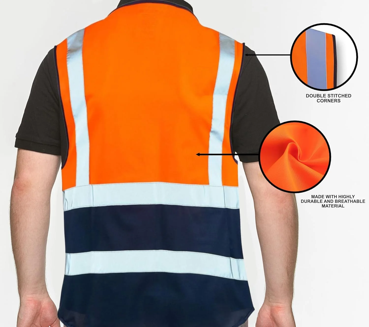 PB TECH جلیقه زیپی دید بالا، جلیقه بازتابنده دید بالا، جلیقه ایمنی سبک و راحت PB TECH جلیقه زیپی دید بالا، جلیقه بازتابنده دید بالا، جلیقه ایمنی سبک و راحت