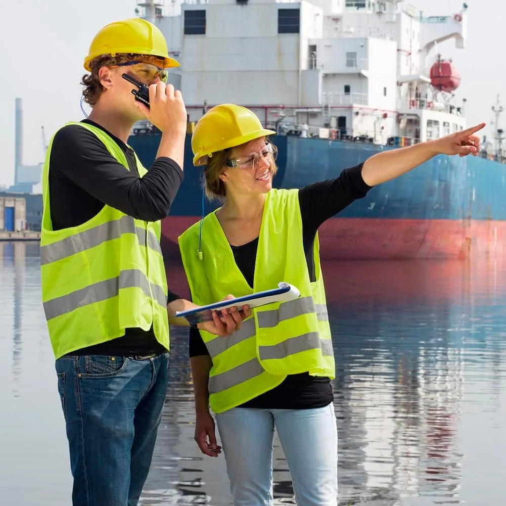 جلیقه های شبرنگ دید بالا NIEEKRUN، بسته 6 عددی، جلیقه ایمنی، جلیقه فلورسنت، جلیقه بازتابنده فلورسنت با نوار بازتابنده، جلیقه زرد ایمنی دید بالا برای دویدن و پیاده روی در فضای باز، زرد