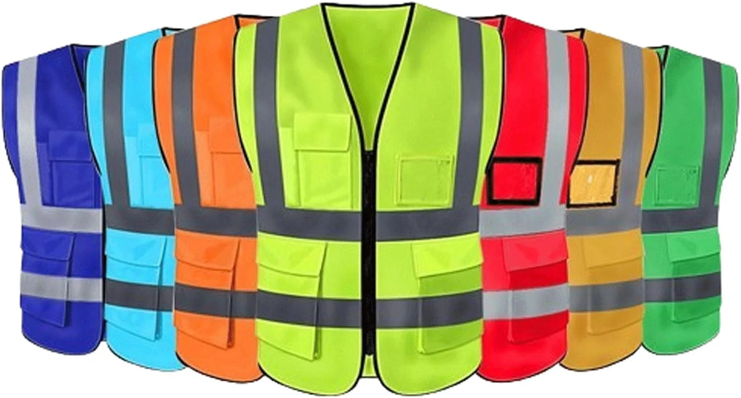 جلیقه ایمنی دید بالا، ژاکت بازتابنده ایمنی با جیب های متعدد، جلیقه دید بالا با زیپ جلو، برای کار ترافیکی، ساخت و ساز، امنیت، مناسب برای همه جلیقه ایمنی دید بالا، ژاکت بازتابنده ایمنی با جیب های متعدد، جلیقه دید بالا با زیپ جلو، برای کار ترافیکی، ساخت و ساز، امنیت، مناسب برای همه