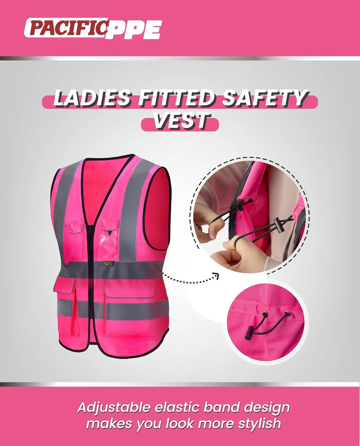 جلیقه ایمنی زنانه پاسیفیک PPE مدل Pcv103 جلیقه ایمنی زنانه پاسیفیک PPE مدل Pcv103