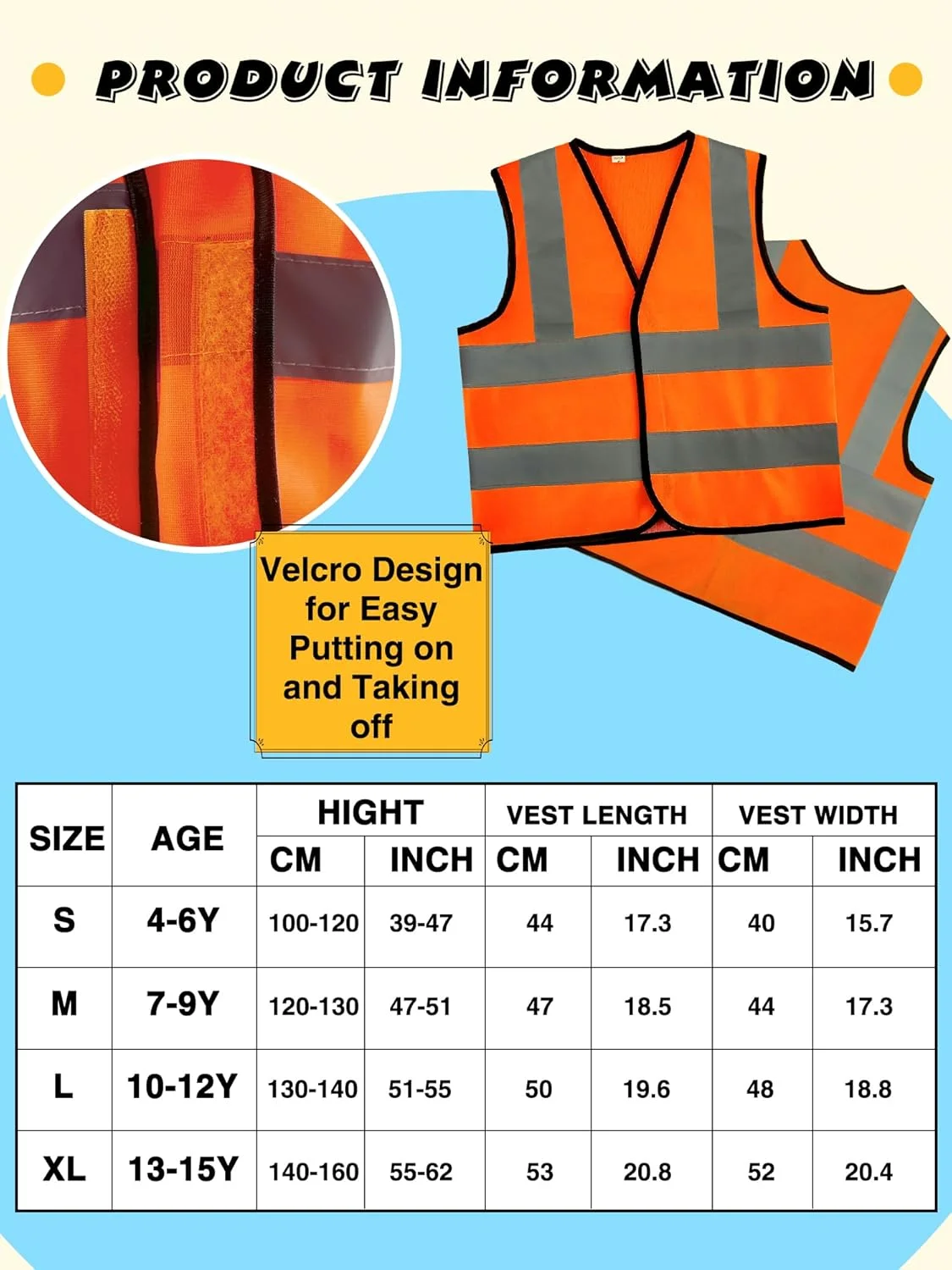 ست 6 عددی جلیقه ایمنی دید بالا کودکانه با نوارهای بازتابنده مناسب فعالیت های خارج از منزل دختران و پسران