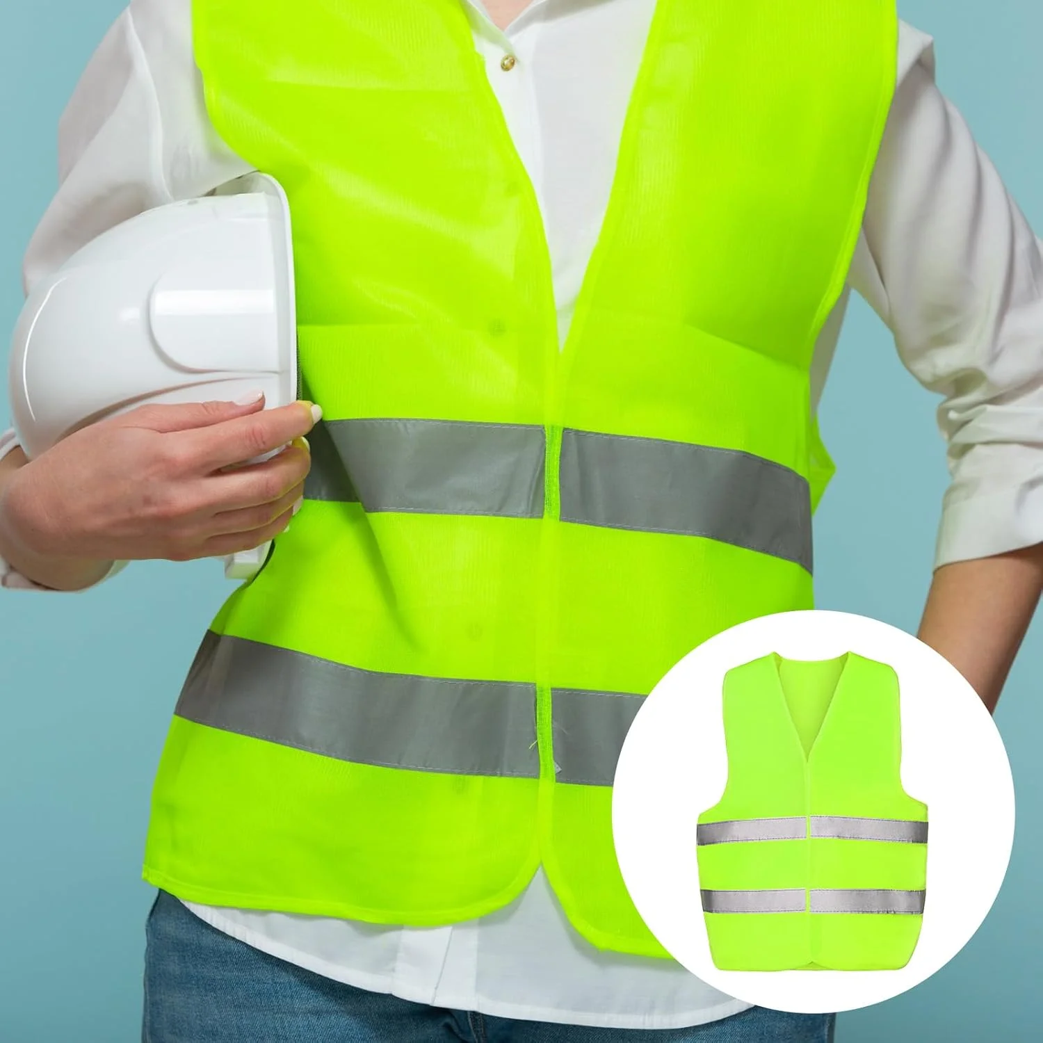 جلیقه ایمنی Tarpop بسته 60 عددی، جلیقه های ساختمانی دید بالا، جلیقه های کار بازتابنده با 2 نوار بازتابنده