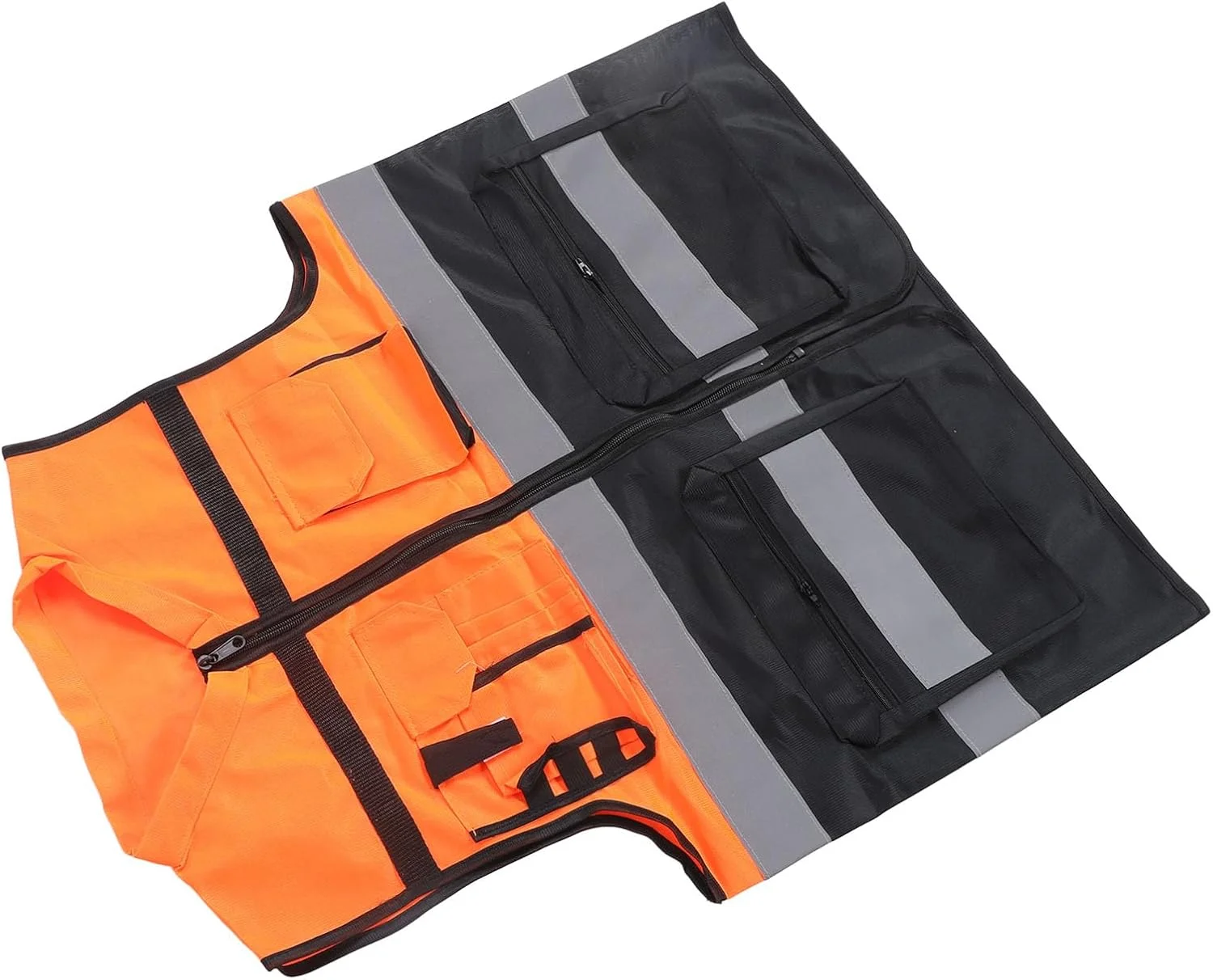 جلیقه دید بالا، جلیقه ایمنی دید بالا با نوارهای بازتابنده طراحی یونیسکس، جلیقه ساختمانی برای شب، انبار، مدیریت پارکینگ (XL)