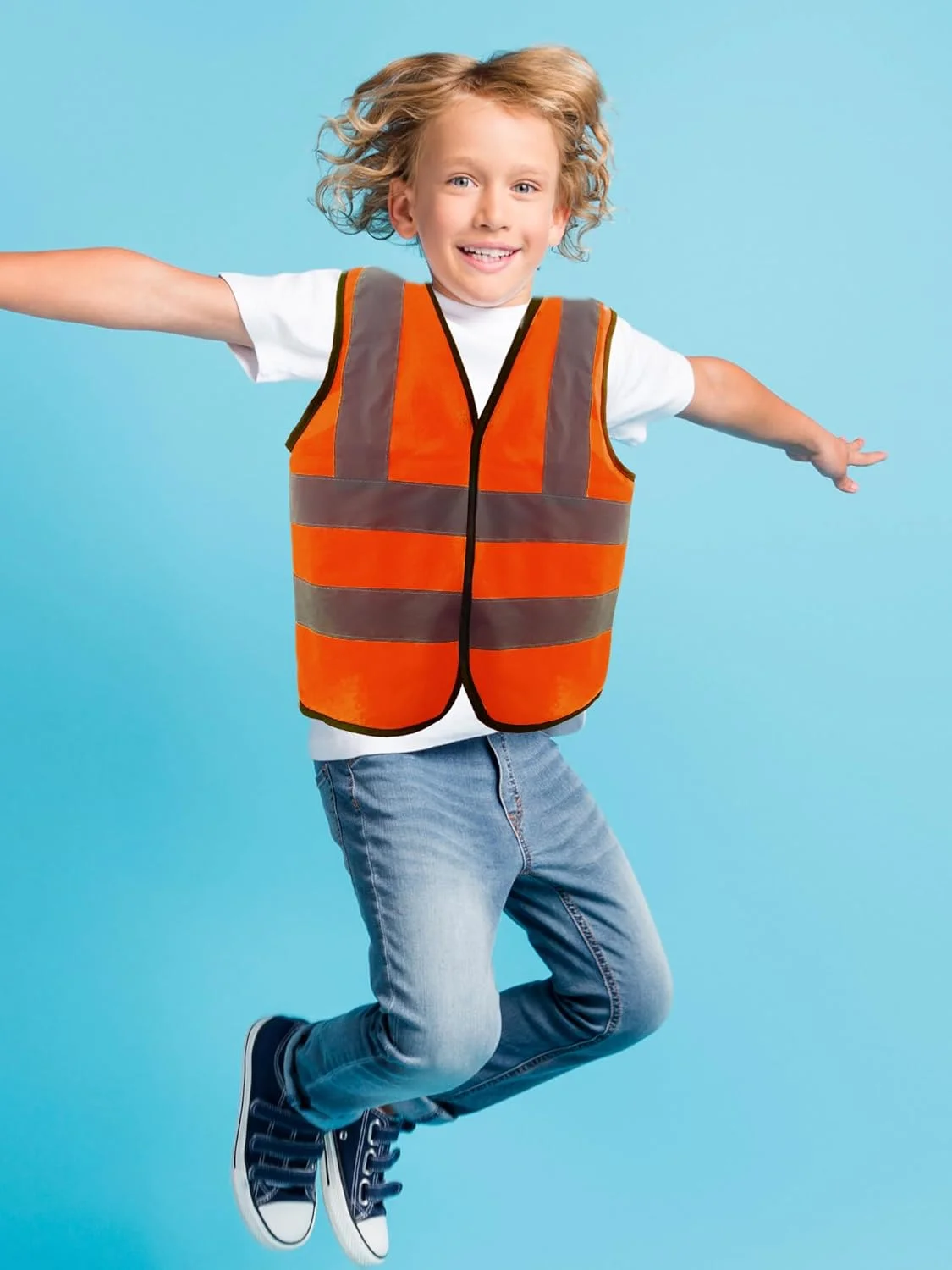 ست 6 عددی جلیقه ایمنی دید بالا کودکانه با نوارهای بازتابنده مناسب فعالیت های خارج از منزل دختران و پسران