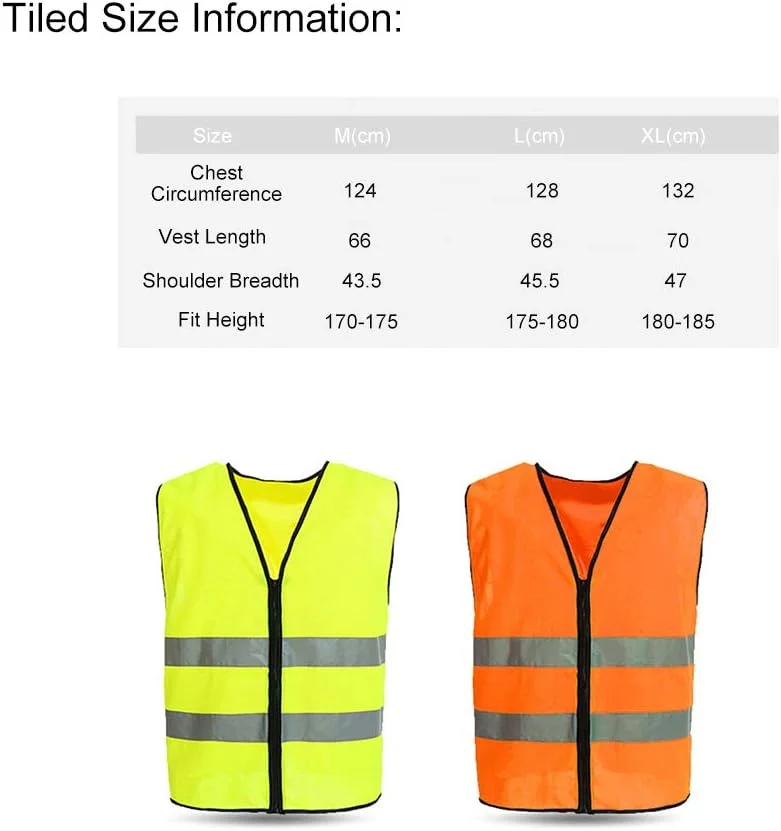 جلیقه ایمنی بازتابنده 120046L-2، جلیقه ایمنی با دید بالا، رنگ نئون روشن، جلیقه تنفسی با نوارهای بازتابنده 2 اینچی برای کارگران ساختمانی، بهداشتی، اورژانس کنار جاده ای، سایز M، فلورسنت