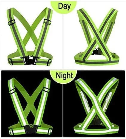 جلیقه شبرنگ با دستکش خالدار - ژاکت ایمنی دید بالا برای دوندگان، دوچرخه سواران و کارگران ساختمانی - دید 360 درجه، سبک وزن و راحتی قابل تنظیم