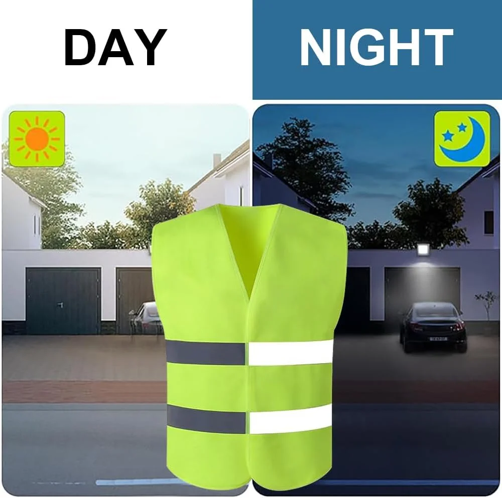 جلیقه ایمنی خودرو NIEEKRUN، 6 جلیقه ایمنی، جلیقه ایمنی، جلیقه خرابی خودرو، جلیقه ایمنی قابل شستشو، زرد، جلیقه های ایمنی بازتابنده 360 درجه برای رانندگان، کارگران و رانندگان خودرو